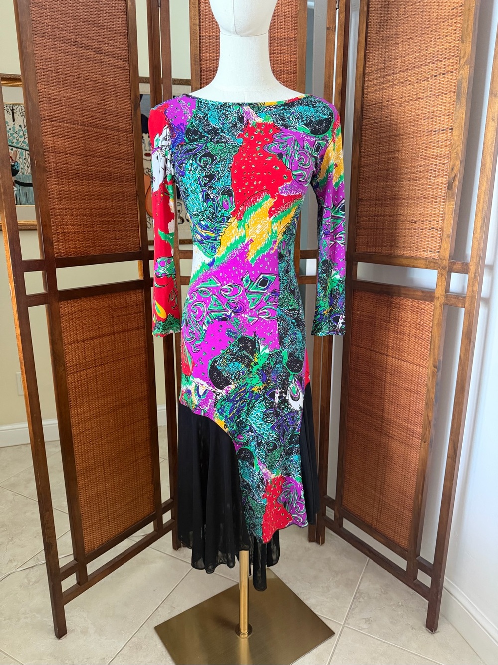vintage Janine avant-garde cocktail dress from the late 1980s small